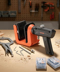 Pocket Hole Jig Kit for Woodworking With Adjustable Half Inch Three Quarters Inch One And A Half Inch Settings 360 Degree Rotating Handle Includes 260 Screws C Clamp Stop Collar Drill Bit Easy Clamping Quick Setup on workbench