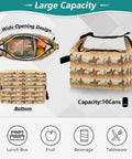 Cowboy Themed Lunch Bag Insulated Tote for Everyday Grub, leakproof, large capacity, with wide opening, showing picnic items inside