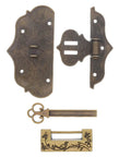 Vintage Zinc Alloy Padlock With Key And Screws For Wooden Cases And Jewelry Boxes Retro Hasp Lock For DIY Indoor Projects