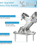 Heavy Duty Aluminum Flag Pole Bracket Fits One Inch Poles Rust Proof Porch Stand With Stainless Steel Hardware Wind Resistant Outdoor Flag Mount For Front Yard, showcasing the detailed bracket design and screws.