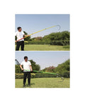 Insulated Handle Rescue Hook For Electric Work Anti Electrocution Safety Pulling Pole 4 Meters 13 Feet Yellow in use outdoors