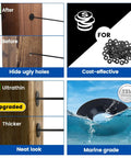 40 Pack Black Adhesive Sleeves For Cable Railing To Keep Your Wire Rope Looking Sharp Sizes 1/8 Inch 5/32 Inch 3/16 Inch comparison image.