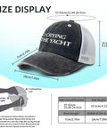 No Crying On The Yacht Hat For Grandpa An Adjustable Cool Cap With Color Variety size chart display, black and white