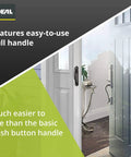 Pull Handle Replacement Kit For Storm And Screen Doors, Matte Black Finish, shown installed on an exterior door