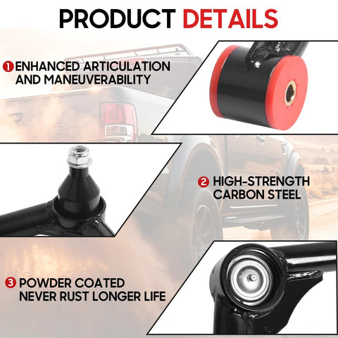 Front Upper Control Arm Kit 2-4 Inch Adjustable With Ball Joint For Ram 1500 2006-2022 And Dodge 1500, product details