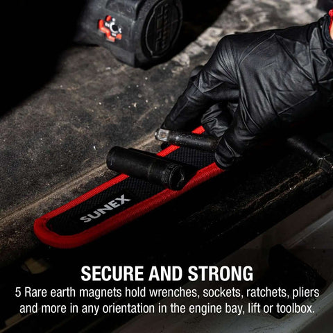 Magnetic PVC Tool Strip 2 Inch By 12 Inch With Strong Rare Earth Magnets Keeps Wrenches Sockets Pliers In Place In Engine Bay Or Garage Protective Outer Layer Prevents Scratches And Fluid Damage