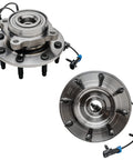 Beefy Front Wheel Bearing Hub Assembly Set For Silverado 2500 HD, 3500 HD, Sierra 2500 HD, Suburban 2500, Yukon XL 2500 And Hummer H2 Wheel Bearing Hub Replacement Pair
