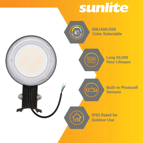 LED Roadway Security Light With Dusk To Dawn Sensor, Wall Or Pole Mount, 72/96/120W, showcased with specifications