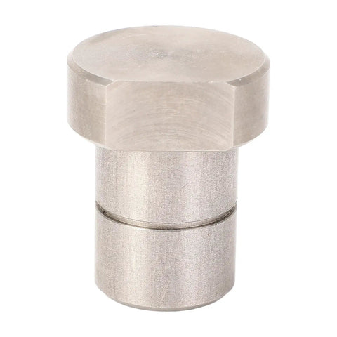 Close-up of a single stainless steel bench dog from Four Piece 20mm Stainless Steel Bench Dogs Set For Workbench Stops And Locating Auxiliary Blocks To Secure Wood Pieces For Your Go To Pro Grade Woodworking Projects, showing its cylindrical design and metallic finish.