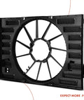 Engine Radiator Cooling Fan Shroud Compatible With 2017 Through 2024 Audi A4 A5 A6 Quattro Allroad detailed view side angle.