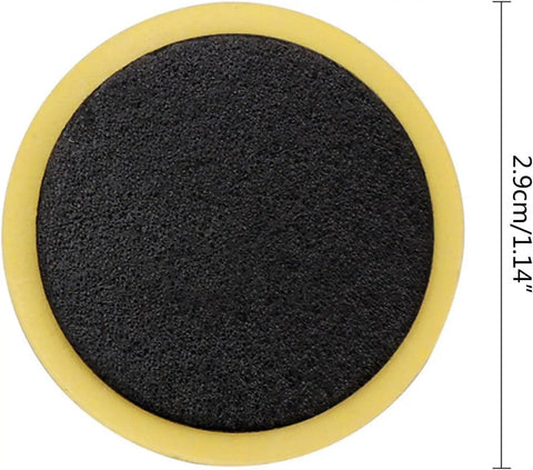 Close-up of a single patch from the 30 Pack Self Adhesive Glueless Bicycle Tire Repair Patches For Road And Mountain Bikes Black Durable Patch Kit