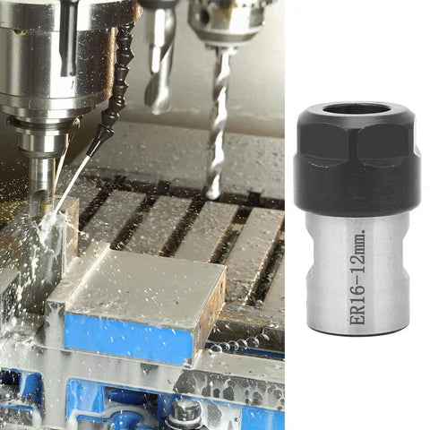 Collet Chuck Holder Kit For CNC Milling Lathe Set With 40L Collet Block and ER16A Straight Shank Adapter in use