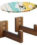 Rugged Wood Surfboard Wall Rack For Indoor Or Outdoor Use Mountable Surfboard Hanger With Soft Rubber Pads