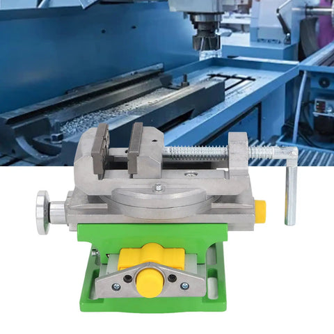 Beefy Cross Slide Vise For Drill Press, 2 Axis X Y Compound Precision Vise, Heavy Duty Aluminum Alloy, 77mm Clamping Range, Mini Milling Machine Vice For Desktop Drilling And Milling on drill press