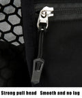 Close-up of zipper detail on Ultra Light Hydration Vest With Built In Water Reservoir For Runners And Adventurers