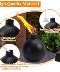 Six Pack Citronella Tabletop Torches For Outdoor Vibes, 25 Oz Metal Oil Burners With Fiberglass Wick, Weatherproof Garden Lighting