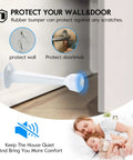 3 Inch Door Stopper Eight Pack Heavy Duty Solid Zinc Alloy Door Stops With Plastic Tip installed on door for protection