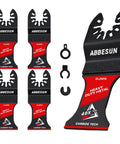 Four Pack Carbide Tipped Oscillating Multi Tool Blades For Cutting Embedded Nails Flush Wall Touch Ups Remodels Built Tough To Handle Daily Grind Without Folding Or Chipping, with diverse blade shapes.