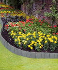 24 Foot Stone Look Landscape Edging Kit With 30 Panels And 30 Anchoring Spikes, 4 Inch Tall Garden Border Fence in flower bed