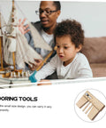 Father and son using Wooden Mooring Tool For DIY Sailing Model Kits Dope Lightweight Display Tool For Model Ship Building Projects