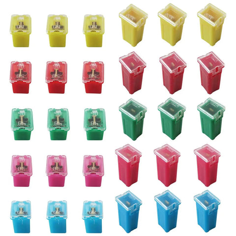 All-In-One Car Fuse Kit 20-60A Assortment With Tall, Standard And Low-Profile Box Fuses For Cars, Trucks, RVs And SUVs, color-coded fuses