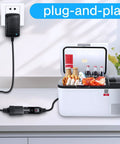 Get Your Gear Juiced Up With This Real Deal AC To DC Converter 12V 2A 24W Car Cigarette Lighter Socket Adapter Power Cable American Standard Plug Heavy Duty Home Outlet powering a portable cooler with drinks.