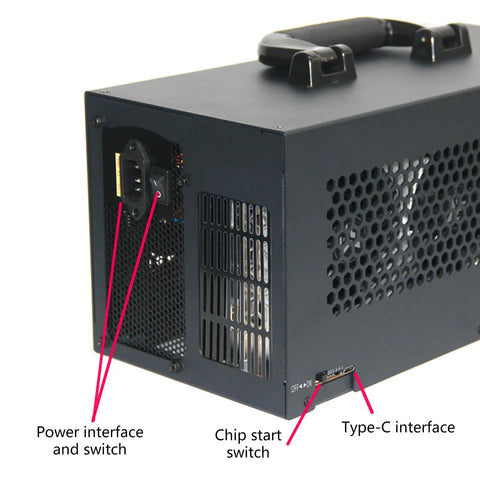 Heavy Duty Metal EGPU Dock With Usb4 Type C Providing 40Gbps Transfer And Fast Charging displaying power interface and switches