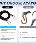 Comparison of Heavy Duty 118 Inch Lily Pad Bungee Cord With Floating Locking Carabiners and rusted hooks.