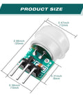 AM312 PIR Sensor Module 10 Pack Mini Pyroelectric Infrared Motion Detector For DIY Electronics 2 7V To 12V dimensions displayed