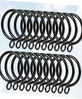 24 Pack Curtain Rings Clips Black Drapery Holders For Easy Hanging And Smooth Glide On Compatible Curtain Rods For Home Decor And Window