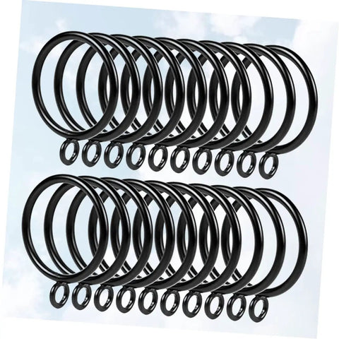 24 Pack Curtain Rings Clips Black Drapery Holders For Easy Hanging And Smooth Glide On Compatible Curtain Rods For Home Decor And Window