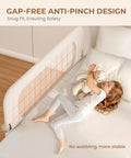 Universal 47 Inch Toddler Bed Rail Extra Long Foldable Gap Free Guard Fits Twin Full Queen And King Beds Safe Bed Rail For Kids