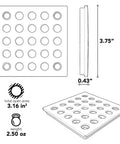 Diagram of Matte Black Square Drain Cover With Pro Drain Cover Remover Included Three Point Seven Five Inch Screwless Design