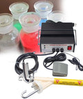 Portable Electric Paint Spray Gun Electrostatic Powder Coater With Easy Swap Tips Heavy Duty Build with color jars and accessories.