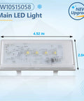 LED Refrigerator Light Replacement W10515058 For Three LEDs Ceiling Mid Section And Freezer Easy Install 4.92x2.04 inches