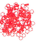 100 Pack 8mm Plastic Bird Leg Bands For Pigeons And Small Birds, No Fuss Clip Reusable Poultry Leg Rings, Red