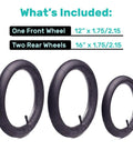 2 Plus 1 Stroller Inner Tube Replacement Set For Bob Stroller Back 16 Inch And Front 12 And A Half Inch Tubes BPA Latex Free