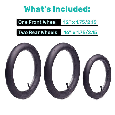 2 Plus 1 Stroller Inner Tube Replacement Set For Bob Stroller Back 16 Inch And Front 12 And A Half Inch Tubes BPA Latex Free