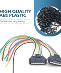 2 Pack Throttle Body Pigtail 6 Pin Plug And Play Throttle Position Sensor Repair Connector Waterproof And Heat Resistant Vehicle Harness Plug Connector Compatible With 9098011858 Black, showing two connectors with colorful wires and ABS plastic material inset.