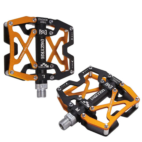 Nine Sixteenths Inch Mountain Bike Pedals With CNC Machined Body Sealed Bearing Platform Three Bearings Anti Slip Pins