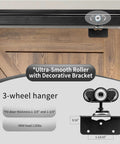 Interior Box Rail Sliding Door Kit with wall mount aluminum alloy track and three-wheel hanger for wood doors