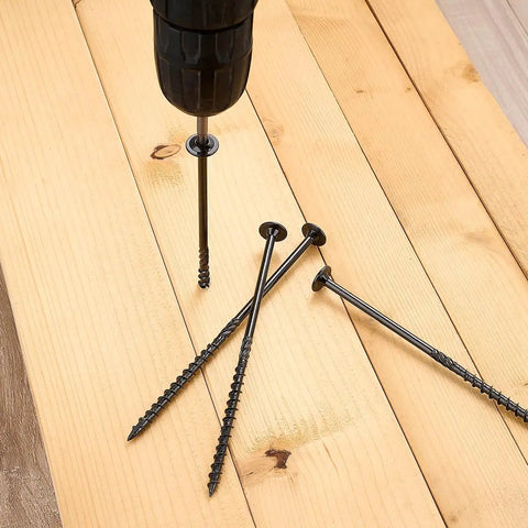 Heavy Duty 6 Inch Size 14 Lag Screws For Exterior Wood With Washer Head, Rust Resistant And Self Drilling Tips in wood installation