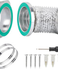 Amazon DV180 magnetic dryer vent coupling kit with 3 ft 4 in duct, two clamps, screws, wall anchors, and screwdriver
