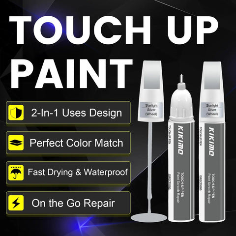Tesla Model Y Rim Touch Up Paint Kit For 20 Inch Induction And 19 Inch Crossflow Wheels, 2 In 1 Scratches Repair With Pen Tip And Brush