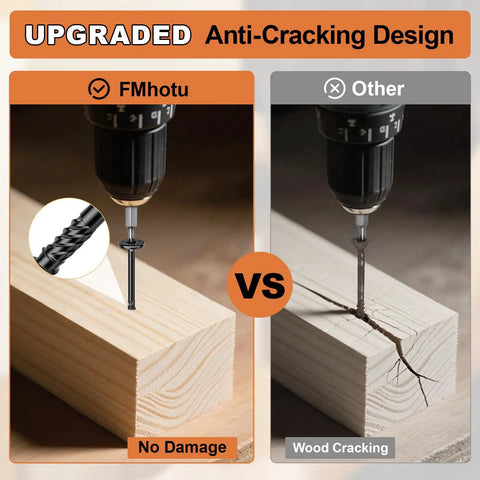 Heavy Duty Wood Screws Assortment Kit Offering Rock Solid Alloy Steel Build And A Top Shelf Rust Resistant Coating for anti-cracking comparison.