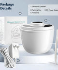 Dope High Frequency 45kHz Ultrasonic Jewelry Cleaner With 200Ml Tank, power adapter, box, and tweezers on display