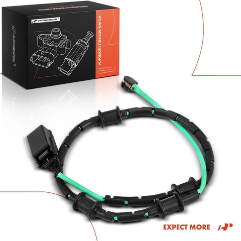 A-Premium brake pad wear sensor cable for Jaguar XF 2013–2015 front, black housing with green wire