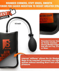 Heavy Duty Air Wedge Shim Kit With Three Sizes, Inflatable Air Bag Wedge with 10 inch hose for vehicle lifting.