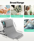 Heavy Duty Electric Lifting Backrest With Adjustable Angle For Hospital Beds, grey fabric, 120cm x 75cm size, designed for comfort.