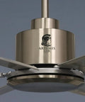 Heavy Duty Workhorse 120 Inch HVLS Industrial Ceiling Fan With Remote Delivers 28,000 CFM for warehouses close-up view